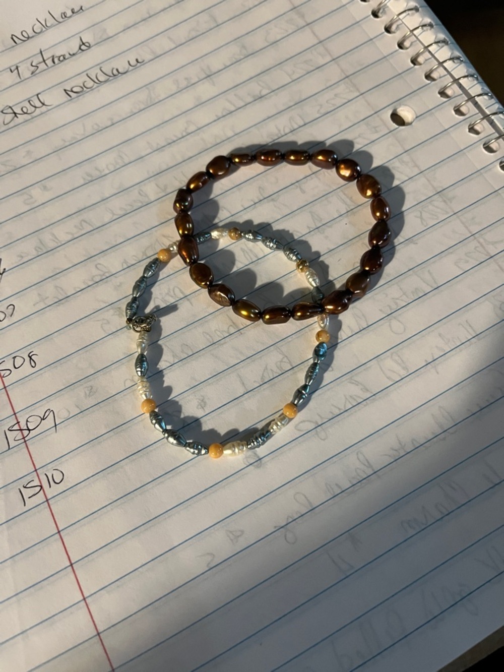 Brown and Blue Beaded Stretch Bracelets - Unbranded 1504
